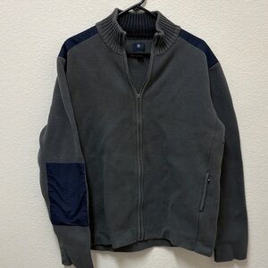 Victorinox Men's Charcoal and Navy Zip-Up Sweater